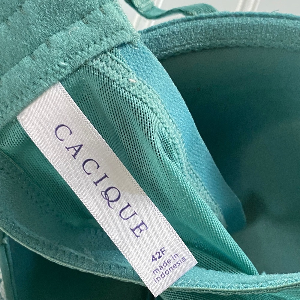Cacique boost balconette Lace Underwire Bra 42F - Teal - Picture 3 of 4